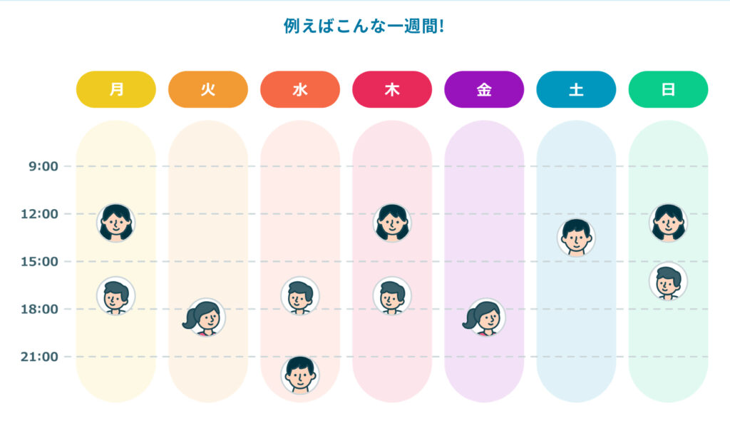 クラウティ　家族シェアすることで可能なスケジュール