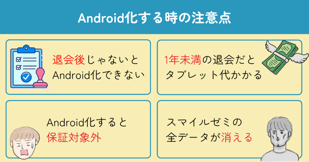 スマイルゼミ　Android化の注意点まとめ